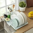 thumbnail image 3 of Sweet Home Collection 3-Piece Kitchen Sink Dish Drainer Set- Mint, 3 of 5