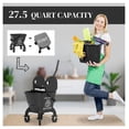 thumbnail image 4 of Mop Bucket with Wringer on Wheels - 27.5 Quart Floor Cleaning System - Black - Includes Mop & Handle - Down Press Wringer - Heavy Duty Commercial Home Use, 4 of 9