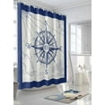 thumbnail image 3 of Shower Curtain Compass Bathroom Curtains with Hooks, Waterproof Fabric Blue Ocean Navigation Map Bath Shower Curtains Set for Bathroom Bathtubs Decor 36x72 Inch, 3 of 8