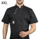 thumbnail image 2 of Chaqueta de cocina Cocina Delantal Tres botones con bolsillos delanteros Ropa de verano Camisas para hombres Suministros de cocina para asrill restaurante negro 4xl Speravity LF000331-18, 2 of 7