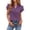 Purple, variant on T Shirts For Women V Neck Casual Double Layer Ruffled Sleeve Solid Top Womens Short Sleeve Tops Purple XXL