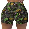 thumbnail image 2 of Fuzoiu Carnival Mardi Gras3 Print Women's Workout Shorts,Workout Biker Shorts Women,Exercise Fitness Shorts,Scrunch Short, Athletic Shorts for Gym Yoga Running Sport Active-XX-Large, 2 of 8