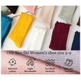 thumbnail image 4 of LEZMORE Women's Ruffle Socks, 6Pairs Cute Frilly Ankle Turn-Cuff Casual Socks, Frilly Edged, Knit Cotton Lettuce Crew Sock, 4 of 9