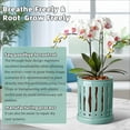 thumbnail image 6 of EFISPSS 6" Ceramic Plant pot with Vertical Flutes–Robin's Egg Blue，Orchid Pots with hole and drainage Tray, 6 of 6