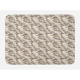 thumbnail image 1 of Birds Bath Mat, Sepia Style of Ruby-Throated Hummingbirds Flapping over Hydrangea Hortensis, Plush Bathroom Decor Mat with Non Slip Backing, 29.5" X 17.5", Dimgrey and Ivory, by Ambesonne, 1 of 2