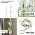 thumbnail image 4 of Efavormart 2-Tier Double Ivory Macrame Indoor Hanging Planter Basket Cotton Rope, Dual Decorative Flower Pot Holder With Tassel, Boho Chic Home Decor, 4 of 11