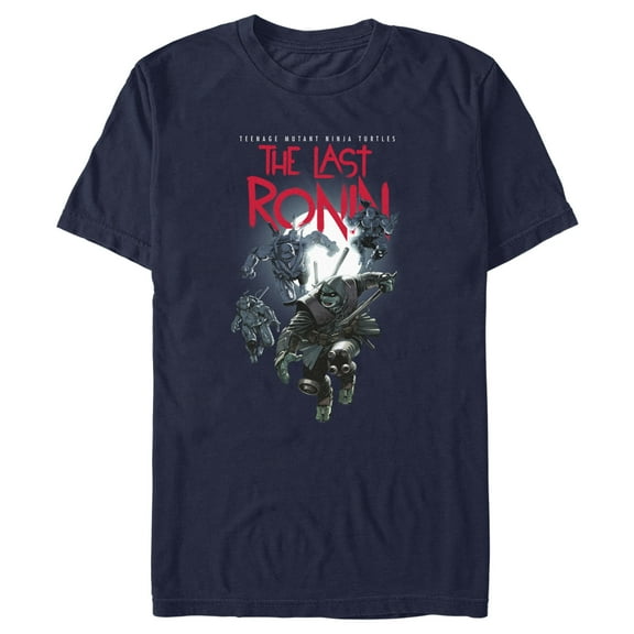 Men's Teenage Mutant Ninja Turtles The Last Ronin Issue 4 Large Cover Graphic Tee Navy Blue X Large