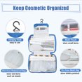 thumbnail image 3 of Unique Bargains Travel Toiletry Bag Hanging Makeup Bag with Compartments Water-resistant Foldable Blue, 3 of 7