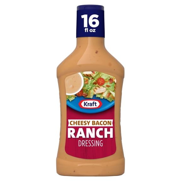 Kraft Cheesy Bacon Ranch Dressing, 16 fl oz Bottle, for Salads and Dipping, Made with Real Buttermilk