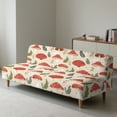 thumbnail image 2 of Jiueut Mushroom Leaf Pattern Armless Futon Sofa Slipcover, Anti Scratch Couch Cover Stretch Furniture Protection Armless Futon Sofa Slipcover for Kids, Pets, 2 of 7