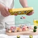 thumbnail image 1 of Bandejas grandes para cubitos de hielo con recipiente de almacenamiento - kit para máquina de 50 cubitos de hielo y moldes de silicona sin BPA para nevera, fácil liberación con tapa y clip, 1 of 6