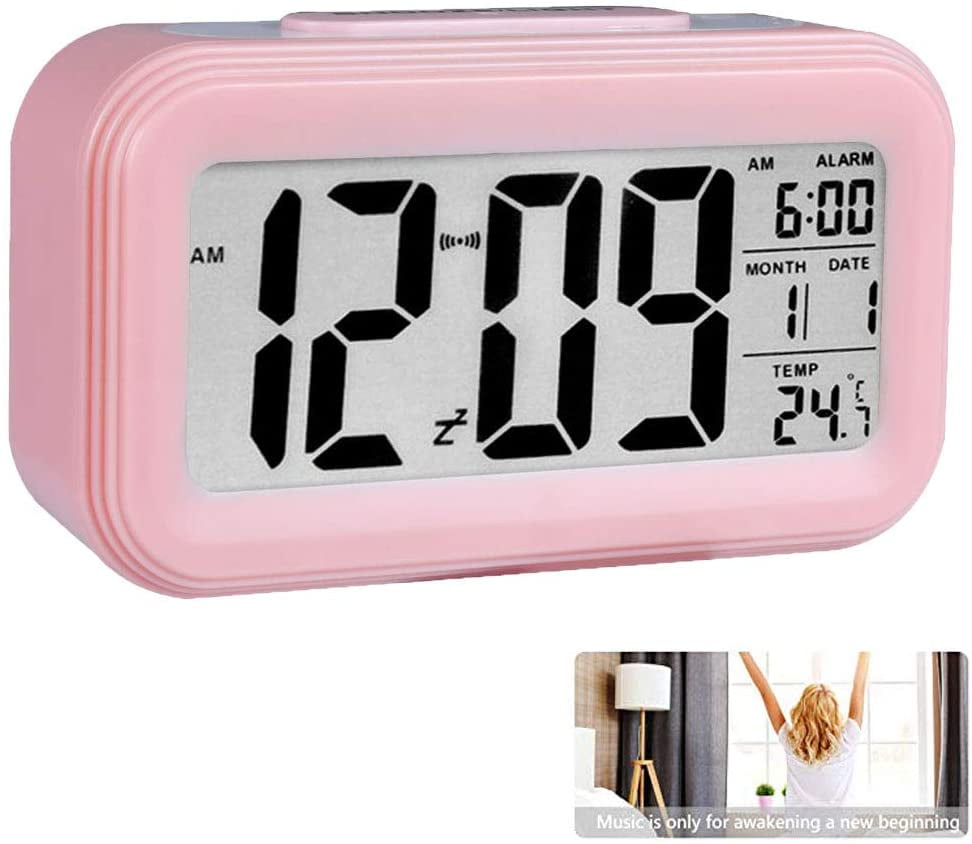 Smart Digital Alarm Clock, LED Dimmable Intelligent Night Light Digital