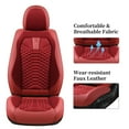 thumbnail image 4 of Coverado Red Car Seat Covers Full Set, 5 Seats Leather&Fabric Front and Back Auto Protectors, Breathable Interior Cushions Universal Fit Most Sedans SUV Pickup Trucks, 4 of 7