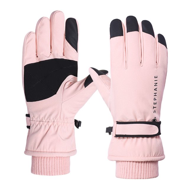 Guantes de esquí al aire libre para mujer, de invierno, cálidos, gruesos, resistentes al viento, con pantalla táctil, para parejas, para deportes de montañismo y ciclismo, guantes de algodón
