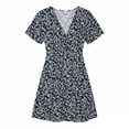 thumbnail image 5 of Tqcoqu Women's Summer Dresses V-Neck Wrap Casual Dress Short Sleeve Floral Party Dresses,Black,Women's S-XL, 5 of 5