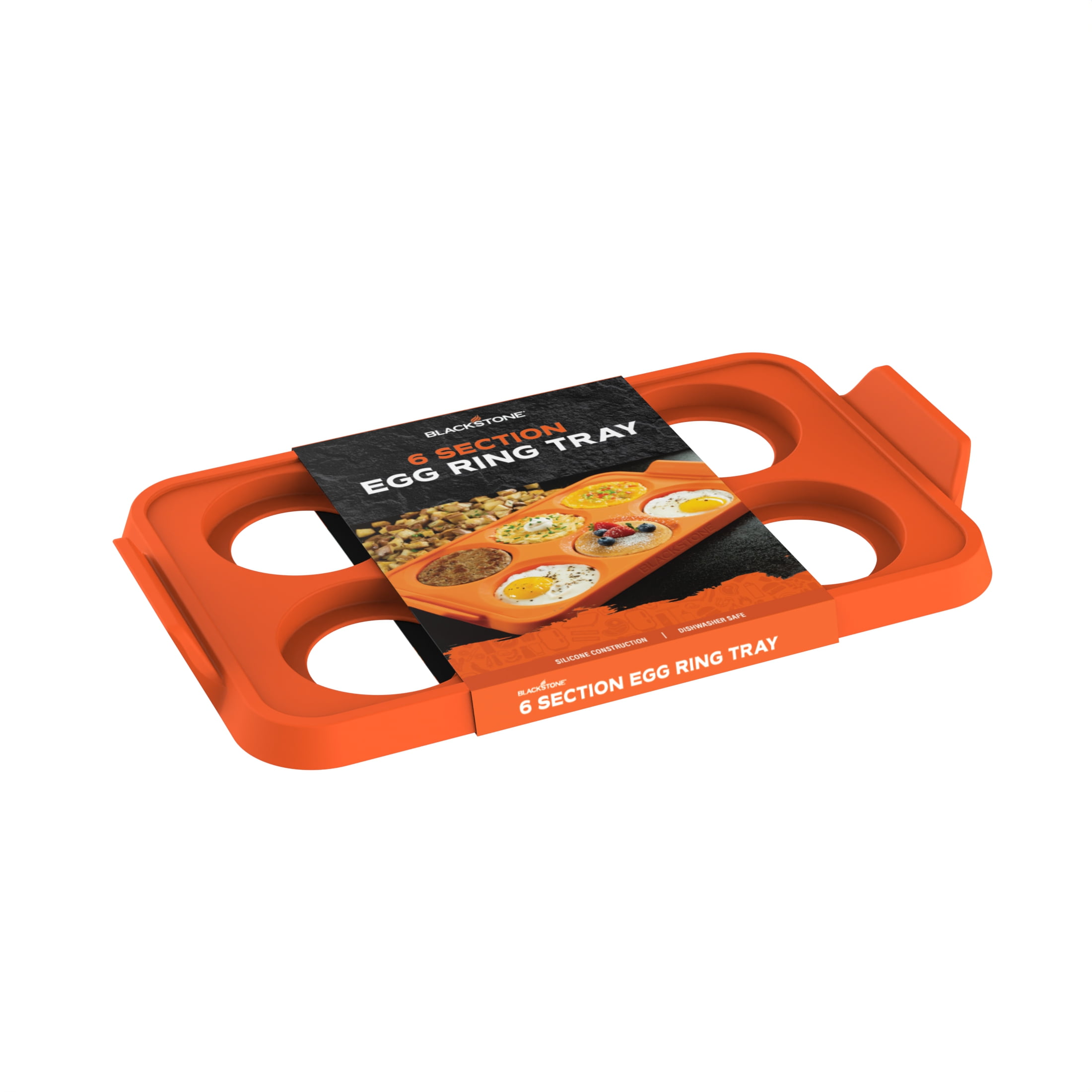 Blackstone Silicone 6-Section Egg Ring Egg Mold Tray in Orange