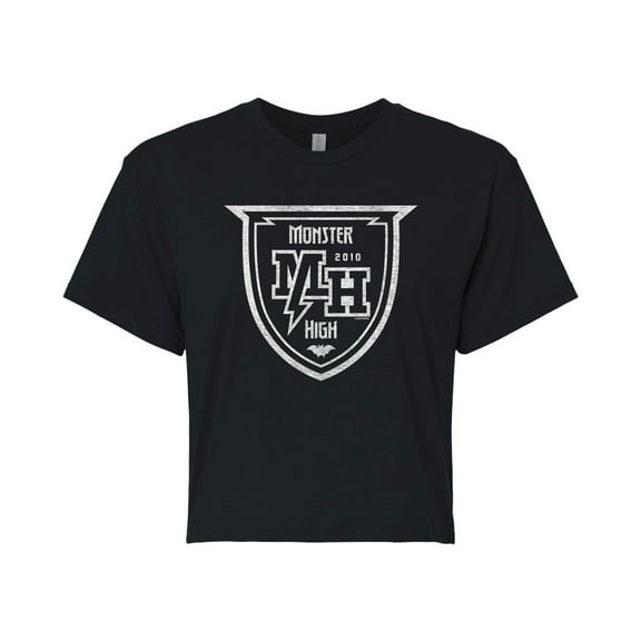 Monster High - Monster High Crest - Juniors Cropped Cotton Blend T-Shirt