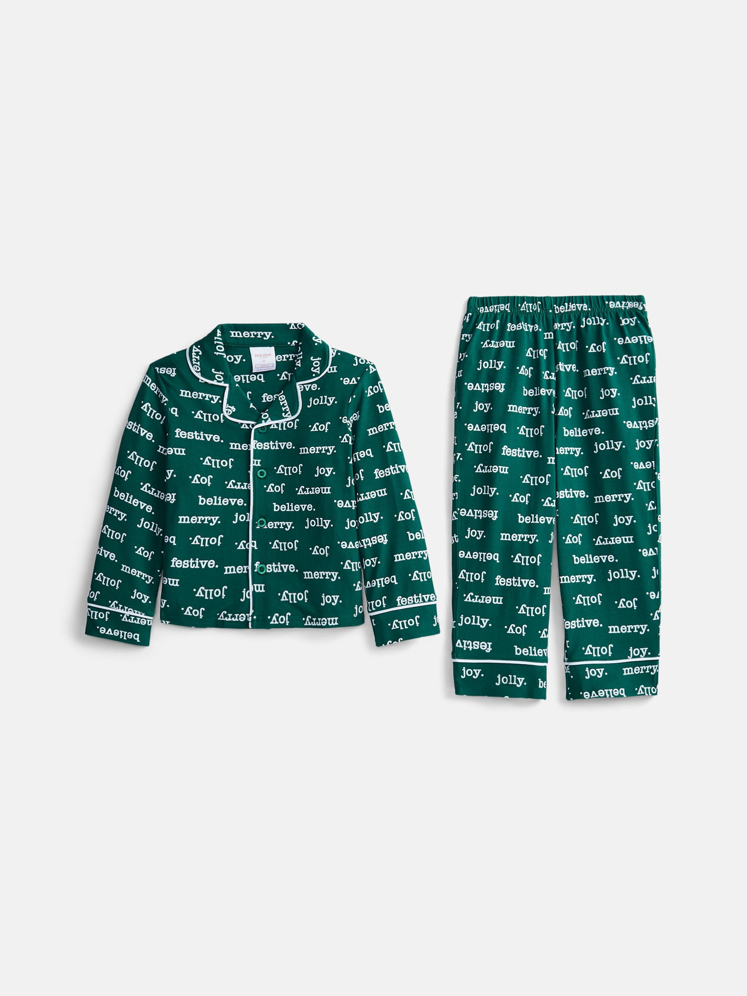 Holiday Time Matching Family Sleepwear Unisex Toddler Top and Pants Set, 2-Piece, Sizes 2T-5T