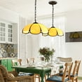 thumbnail image 2 of GMizon 12-inch retro European chandelier, single-head pumpkin bedroom glass chandelier, vegetarian restaurant living room lighting fixture (champagne color), 2 of 11