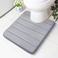 thumbnail image 1 of Olanly Memory Foam Contour Toilet Bath Rug, U-Shaped Non Slip Absorbent Thick Soft Washable Bathroom Rugs, Floor Carpet Bath Mat for Bathroom Sink Toilet 20 x 24 , Grey, 1 of 7