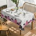thumbnail image 2 of Halloween Tablecloth 60×104 Inch Rectangular, Jack-O-Lantern Pumpkin Cobweb Scary Themed Pink Washable Table Cover for Party Picnic Dinner Decor, 2 of 6