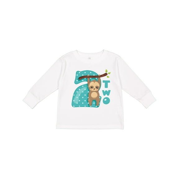 Inktastic Baby Sloth 2nd Birthday Boys or Girls Long Sleeve Toddler T-Shirt