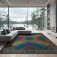 thumbnail image 2 of ODIKA Whimsical Vibrant Ombre Mosaic Contemporary Abstract Funky Maximalist for Queen Size Bedroom, Under Bed, Master Suite, Foldable Easy Care, 2 of 7