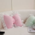 thumbnail image 7 of OIUR Bow-shaped Pillow Ruffle Lace Plush Throw Pillow High Elasticity Decorative Pillow for Bed Couch Car Seat Companion Pillows, 7 of 7