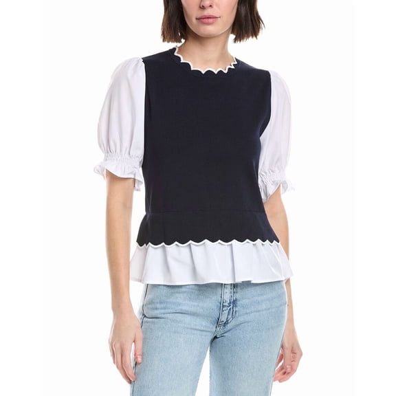 Nanette Nanette Lepore womens Twofer Top, s, Blue