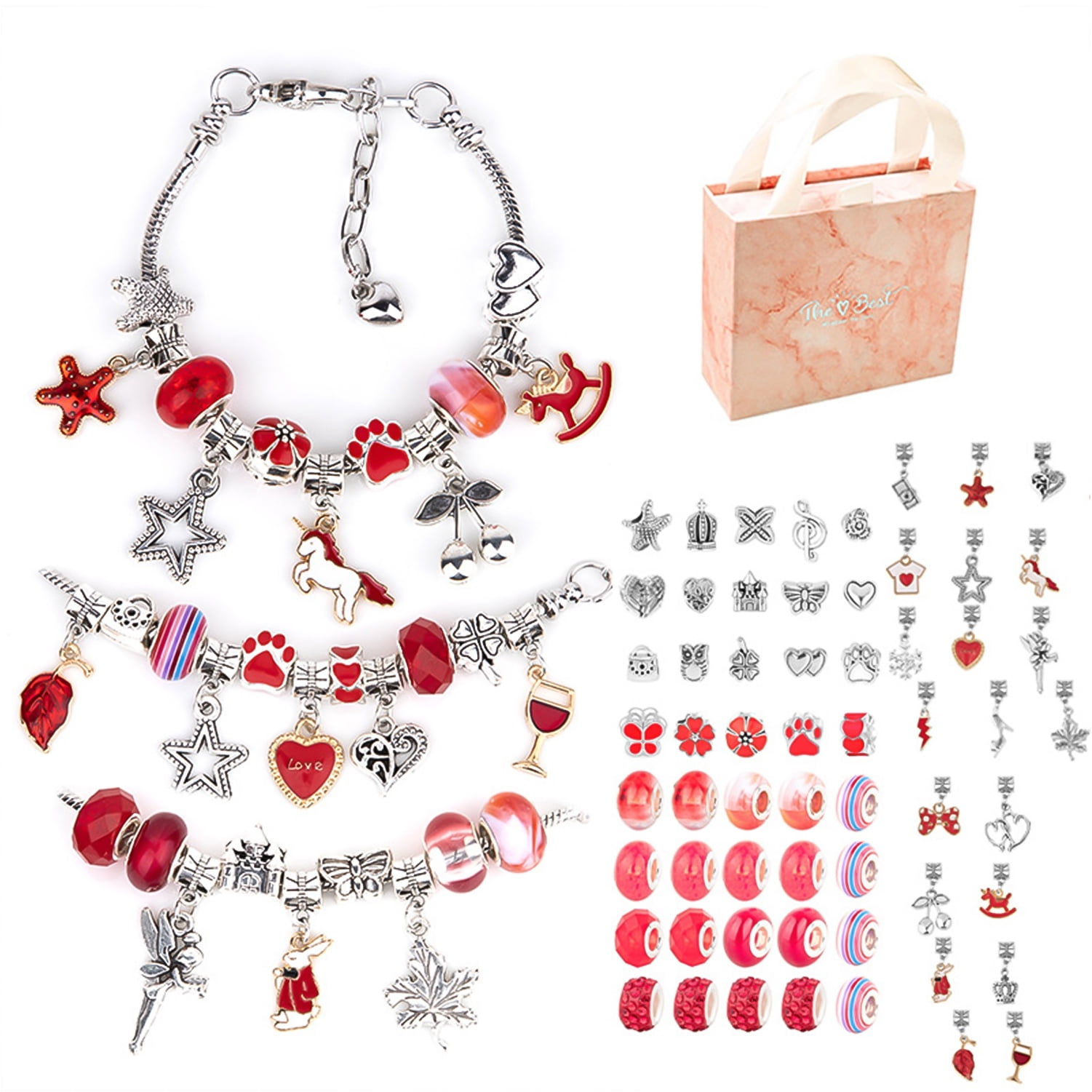 SEARIPE Charm Bracelet Making Kit, Jewelery Making Kit for Girls DIY Handmade Crafts Jewelry