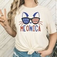 thumbnail image 3 of Meowica Kitty Cat 4th of July Shirts Matching Family Outfits for Independence Day Peach Shirt Adult Medium, 3 of 6