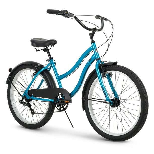 Huffy 24” Cranbrook Girls Beach Cruiser Bike For Women, Emerald Green