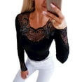thumbnail image 1 of FASHIONWT Women Casual Long Sleeve Slim Fit Tunic Top Base Stretchy T-Shirt, 1 of 6