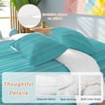 thumbnail image 4 of Blue Stripes Queen Size Comforter Set, Abstract Modern Bedding for All Seasons, 4 Pcs Bed Set, 1Quiltcover (90"x92") ,1Sheet(94"x116"), 2Pillowcases (30"x20"), 4 of 9