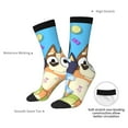 thumbnail image 4 of Masiiu Bluey Pattern Adult Crew Socks, Breathable Color-Block Mid-Calf Socks, Comfortable for Daily Wear and Sports, 4 of 6