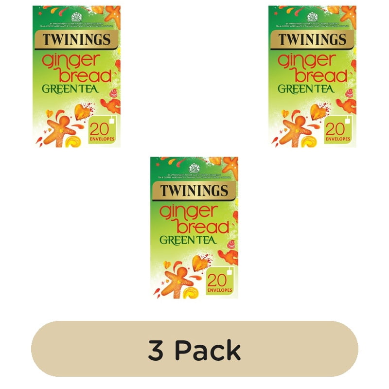 Twinings Ginger Bread Green Tea 20's, British Import (Pack of 3)