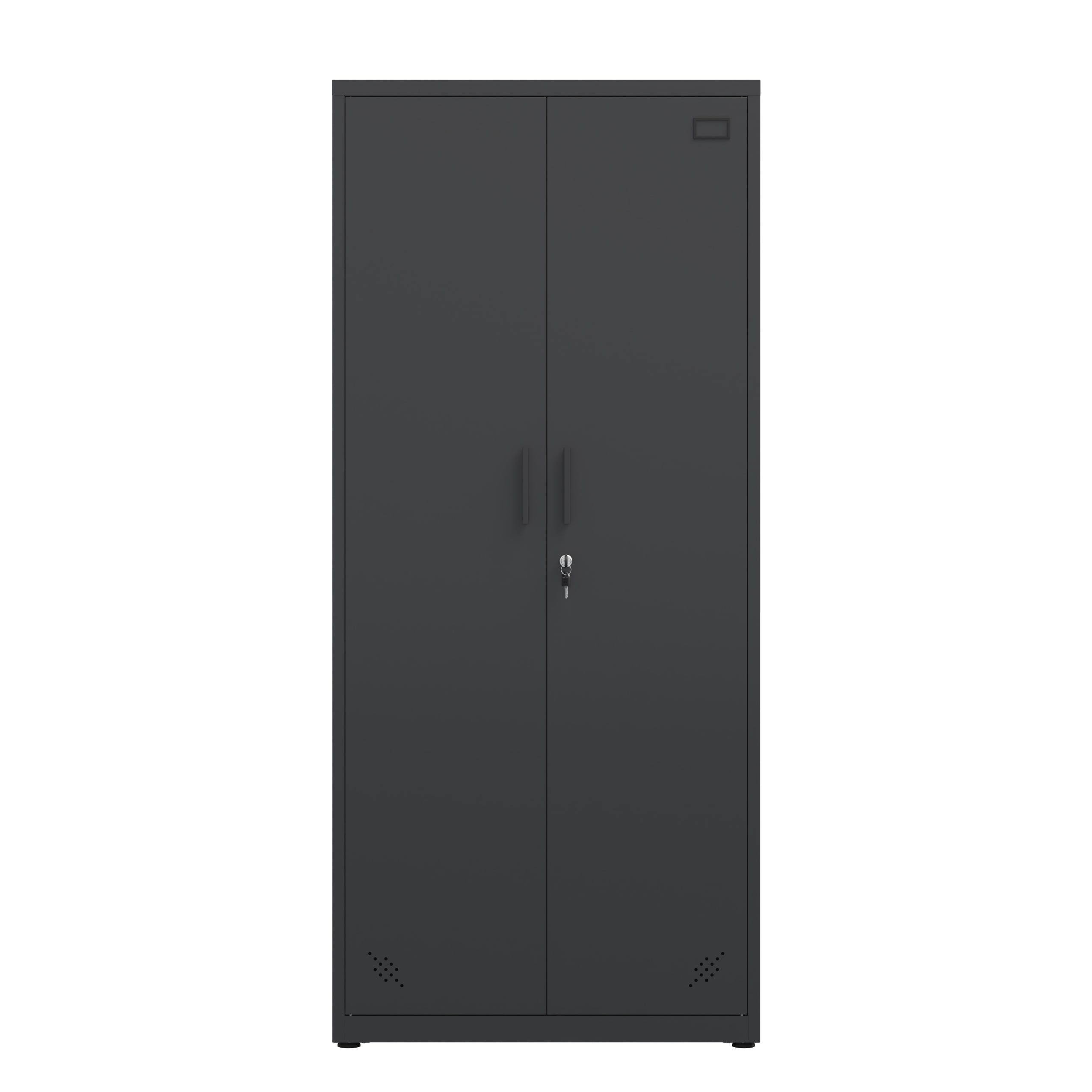 High Storage Cabinet with 2 Doors and 4 Partitions to Separate 5 Storage Spaces, Home/ Office