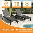 thumbnail image 5 of Craftian Outdoor Aluminum Frame Chaise Lounge Chairs Set with Side Table, Gray, 5 of 10