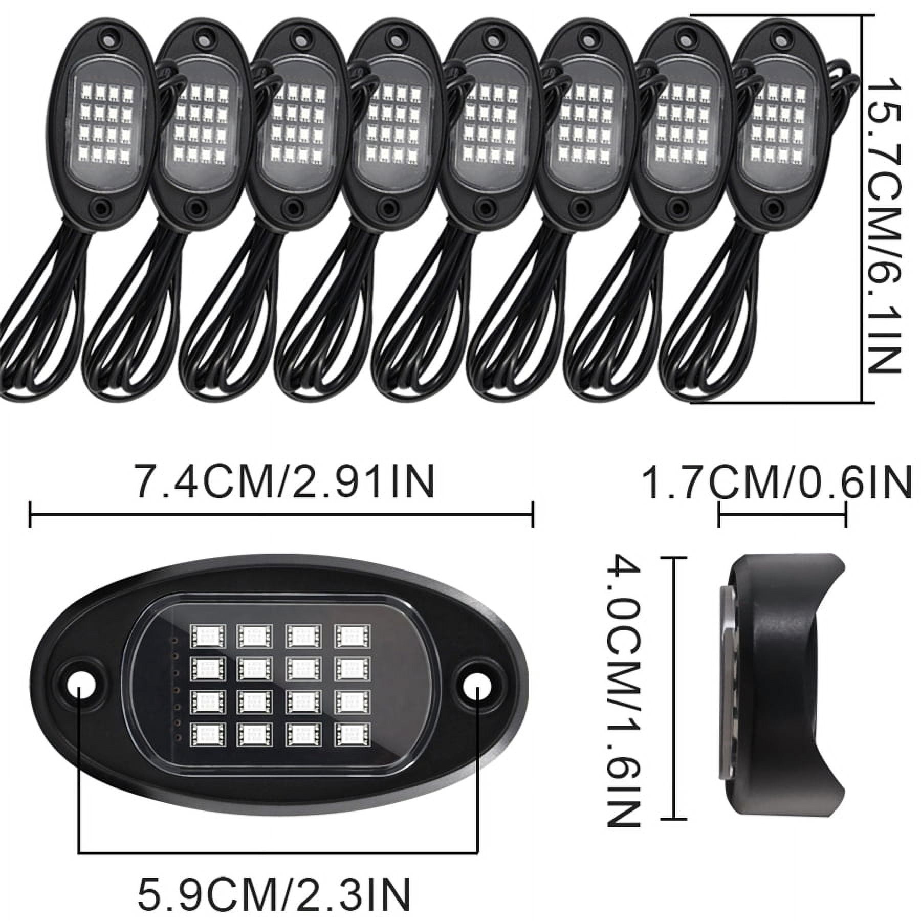 DC12V 8 Pods RGB LED Car Offroad Truck Rock Light Underbody Neon Lamp Waterproof