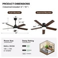 thumbnail image 4 of Sofucor 42" Modern Ceiling Fan ,Flush Mount and Downrod Mount,LED Integrated,, 4 of 12