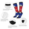 thumbnail image 4 of Women's Knee High Socks Haitian Flag Pattern Thermal Soft Knee Long Socks, 4 of 7
