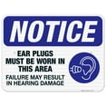 thumbnail image 1 of Ear Plugs Must Be Worn In This Area Sign, OSHA Sign, 18x24 Reflective Aluminum EGP, 1 of 1
