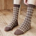 thumbnail image 5 of 5 Pairs Vintage Cotton Womens Cute Crew Socks - Fall Aesthetic Long Preppy Ankle Socks, 5 of 8