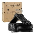 thumbnail image 6 of Casafield 20 Wooden Suit Hangers, Black - Non-Slip Pant Bar & Swivel Hook, 6 of 7