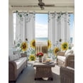 thumbnail image 4 of Sunflower Blackout Curtains, Light Blocking Print Window Curtains, Sage Green Summer Botanical Eucalyptus Farmhouse Bee Thermal Insulated Window Drapes for Living Room 2 Panels, 55"W x 39"L, 4 of 9