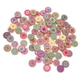 thumbnail image 1 of 100Pcs Wooden Buttons, Elegant Design Sewing Buttons Composite Wood DIY Accessories  For Scrapbook, 1 of 8