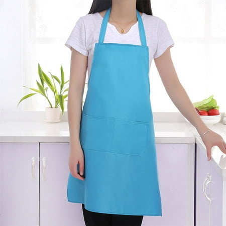 

Kitchen Cooking Aprons Adjustable Bib Apron Dress for Kitchen Restaurant Chef Baking Cleaning Classic Cooking Bib Sky Blue