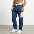 thumbnail image 6 of Relaxed Fit Drawstring Cargo Pants for Men Waffle Knit Textured Trousers Side Pockets Breathable Bottoms Casual Lounge Home-wear, 6 of 7