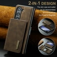 thumbnail image 5 of Compatible with Samsung Galaxy Z Fold 5 Removable 2 in 1 Wallet Case,Retro Premium PU Leather Cell Phone Back Cover Magnetic Detachable Trifold Wallet Credit Card Cash Holder Kickstand Case,Coffee, 5 of 12
