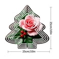 thumbnail image 3 of Metal Hanging Christmas Tree Wind Spinner - Festive Triangular Design with Glossy Green Leaves & Red Berries for Garden Decor, 3 of 7